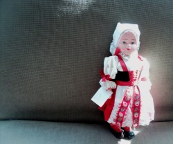 13'' LOVELY  YUGOSLAVIA CELLULOID ORIGINAL COSTUMED DOLL #462